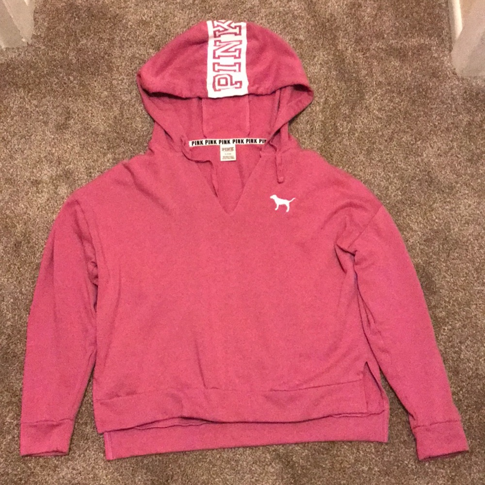 Pink Victoria’s Secret hooded sweatshirt